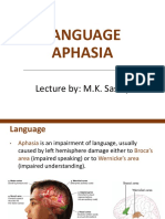 Language Aphasia: Lecture By: M.K. Sastry