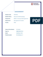 Assignment: FMC502 Research Methodology MBA in Financial Management Management Studies FMC