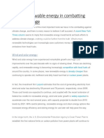 Role of Renewable Energy in Combatting Climate Change