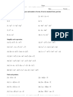 Polynomial Worksheet