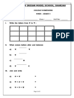 New Indian Model School, Sharjah: Holiday Homework Hindi - Grade 3