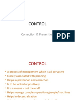 Control: Correction & Prevention