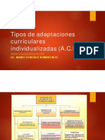 Tipos de Adaptaciones Curriculares Individualizadas