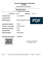 General Consumer: Sand Transaction Receipt