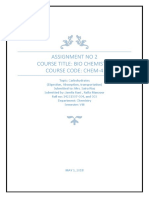 Assignment No 2 Course Title: Bio Chemistry Course Code: Chem-4