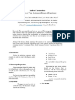 Preparation of Final Assignment Design of Experiment: Author's Instructions