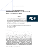 Enhancing Success of Smes Through Risk ENTERPRISE MANAGEMENT: Evidence From A Developing Country Blessward JENYA and Maxwell SANDADA