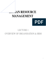 Human Resource Management: Overview of Organisation & HRM