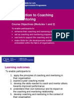 Introduction To Coaching and Mentoring: Course Objectives (Modules 1 and 2)