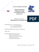 Determinación de La Capacidad Calorífica