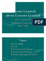 Lessons Learned About Lesson Learned