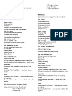Equivalents of One Serving Portion of Common Foods