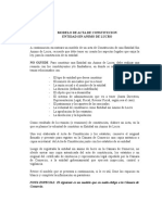 Modelo de Acta de Constitucion Entidad Sin Animo de Lucro