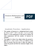 Business Mathematics and Decision Analysis 4 Thursday