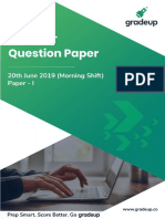 20 June 2019 Question Paper Morning Shift 21