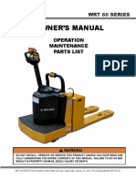 Owner'S Manual: Operation Maintenance Parts List