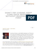 Dont Try Coding Abap Core Data Service Without This