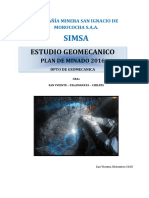 Informe Final Estudio Geomecanico Plan de Minado 2016