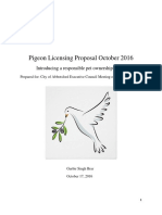 Pigeon Licensing Proposal October 2016