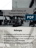 Brief History of Transportation in The Philippines