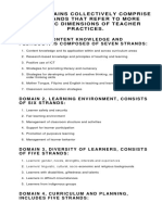 The 7 Domains Collectively Comprise 37 Strands That Refer To More Specific Dimensions of Teacher Practices