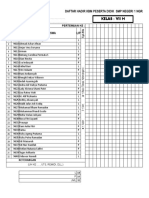 Daftar Hadir Siswa Kelas 7 8 9 2018 2019 Semester 2