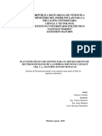 PLAN DE TRABAJO AntonioPLAN ESTRATÉGICO DE GESTIÓN PARA EL DEPARTAMENTO DE RECURSOS HUMANOS DE LA EMPRESA SERVICIOS CLEMANT CRJ, C.A., MATURÍN, ESTADO MONAGAS