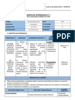 Sesión de Aprendizaje 2020 N°1