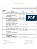 RCC Pile Works Checklist