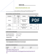 B Pharm Fresher Resume