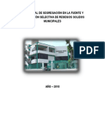 Plan Anual de Segregación en La Fuente y Recolección Selectiva de Residuos Sólidos Municipales V1