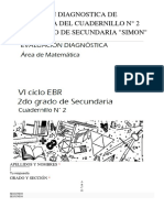 Evaluación Diagnostica de Matemática Del Cuadernillo N