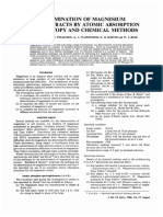 Determination of Magnesium in Soil Extracts by Atomic Absorption Spectroscopy and Chemical Methods