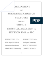 Assignment On CRITICAL ANALYSIS OF SECTION 124A OF IPC