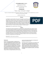 Calorimetria Informe de Laboratorio