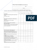 Intelligibility Rating Scale For Teachers