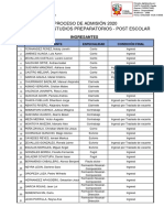 Relación de Ingresantes SEP - POST ESCOLAR (R)