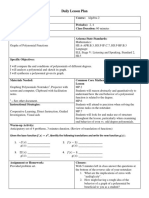 Graphing Polynomials Lesson Plan and Materials