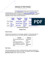 Summary of Verb Tenses