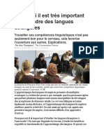 Article de Presse - Les Langues Étrangères