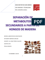 Separación de Metabolitos Secundarios A Partir de Hongos de Madera