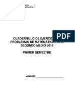 Cuadernillo de Matemática II Medio Primer Semestre 2016