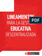 Lineamientos para La Gestión Educativa Descentralizada