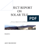 Project Report ON Solar Tile: Submitted To