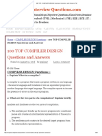 100 Top Compiler Design Important Questions and Answers PDF