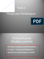 Topik 2 Pengurusan Pembelajaran