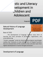 PROF - ED Linguistic and Literacy Development in Children and Adolescent