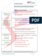 Upsc Mains Questions Anthropology Paper 1 Topicwise