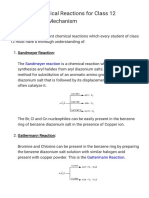 Important Chemical Reactions For Class 12 Chemistry With Mechanism