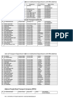 Contact List of Transport Department Officers